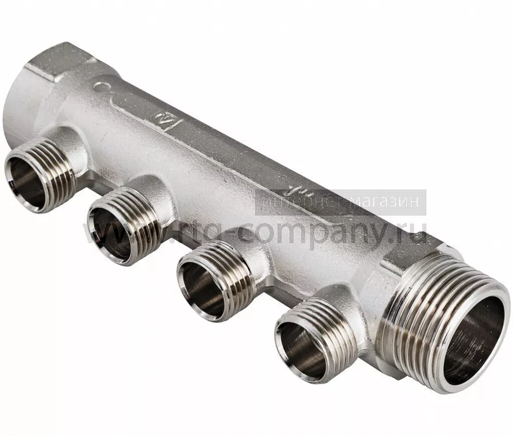 Коллектор наружная резьба 4 выхода 1" * 3/4" (VTc.500.NE) (Valtec)